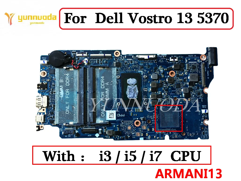 ARMANI13 для ноутбука Dell 13 5370 материнская плата с процессором I3-7130U8130U I5-8250U 100% протестирована