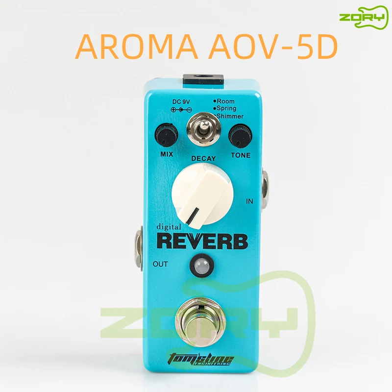 AROMA AOV-5D Ocean Verb, Цифровая Педаль эффектов электрогитары с реверберацией, Мини-одиночный эффект с гитарными партиями True Bypass