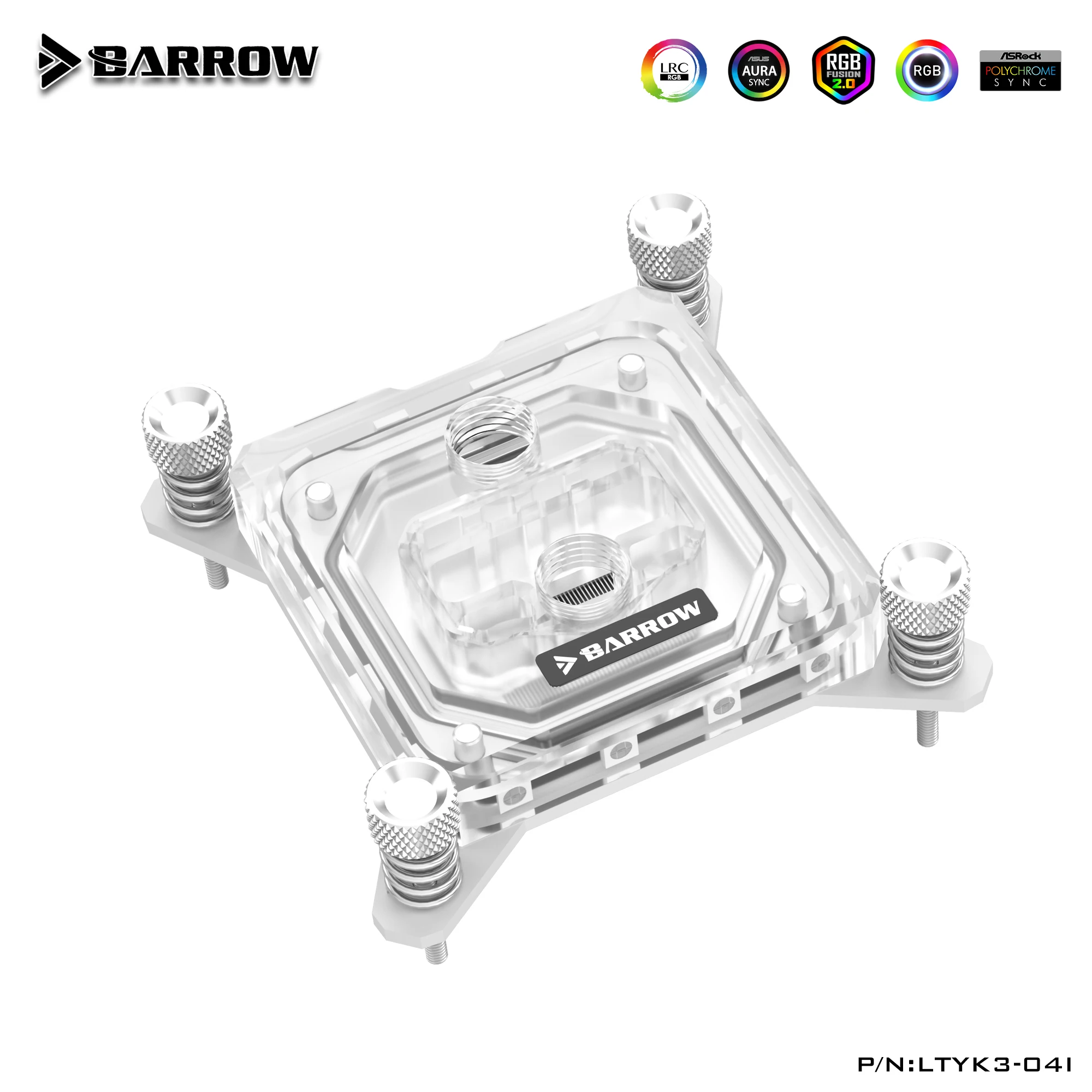 Barrow LTYK3-04I для Intel Lga115x/1700/1200/ Водяные блоки процессора x99/x299, акриловый блок водяного охлаждения Microwaterway с микрорезкой