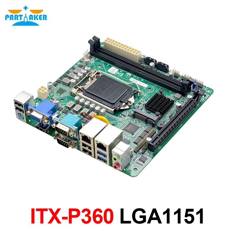 Partaker ITX-P360 LGA1151 Dual LAN 2 DDR4 2 SATA x86 Встроенная Промышленная Материнская плата Mini ITX Для POS-машины NAS Server
