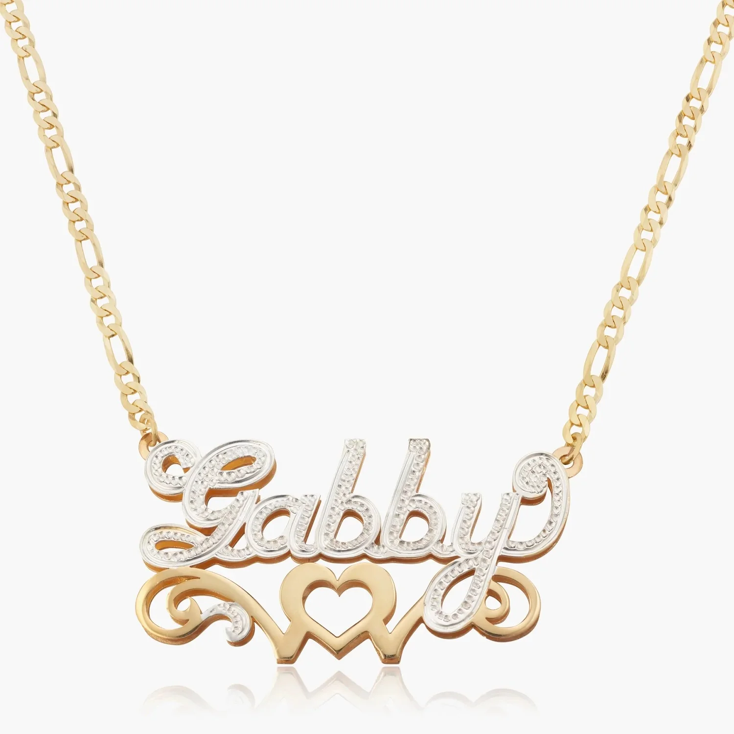 Двойное покрытие Ожерелье с именем Небесной Любви Изготовленная на Заказ 3D Табличка Ювелирные Изделия из 18-каратного позолоченного Кулона Персонализированные Именные Ювелирные изделия