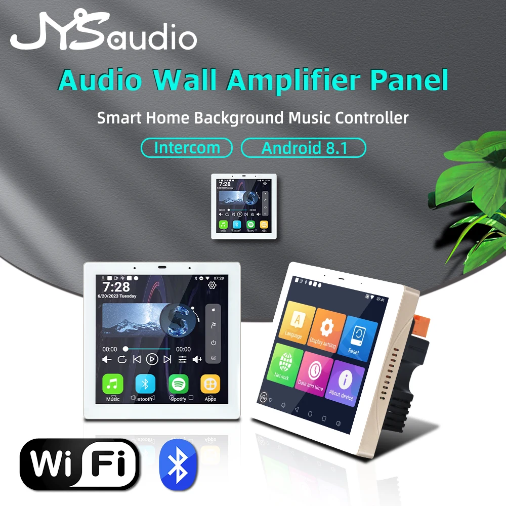 Мини Умный DLNA Домофон WiFi Bluetooth Настенный Усилитель 4 дюймов Android Amp Музыкальная Панель Домашний Кинотеатр Звуковая Система с RS485 RJ45