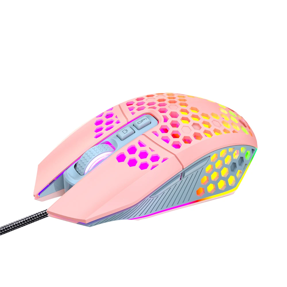 Проводная игровая мышь с 7 кнопочными геймерскими мышами с RGB подсветкой и оптическим датчиком 8000 DPI Ultralight для ПК-геймеров