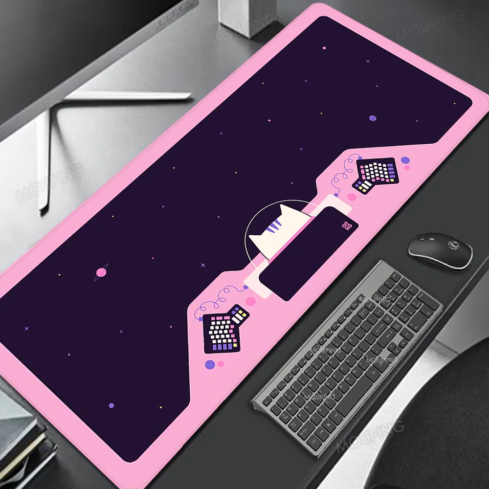 Розовый коврик для мыши Cat Space Настольные Коврики Astroneko Игровой Коврик для мыши Клавиатура Геймера Офисный Ковер Компьютерные Столы Аксессуары Коврики