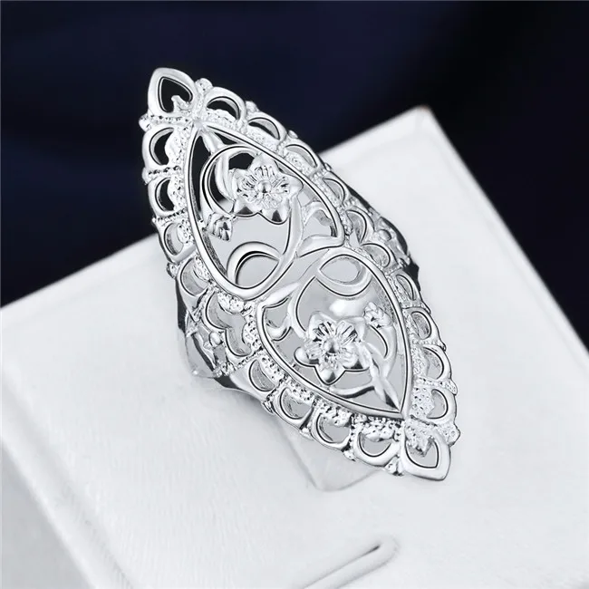 Серебряное кольцо цвета, полый большой ретро модный стиль, высокое качество, крутые классические ювелирные изделия с шармом, Европа, Лидер продаж